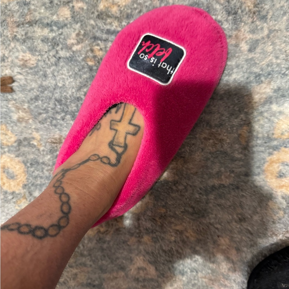 Pink Fuzzy Slippers - Picture 3 of 3